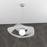 Lampadario a sospensione grigio design stondato 50cm 1157/S50-GR WARPED TOP LIGHT