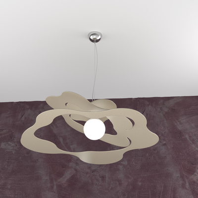 Sospensione lampadario moderno design tortora sabbia 50cm 1158/S70-SA RIPPLES TOP LIGHT
