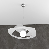 Luce moderna a sospensione in metallo bianco da 50cm 1157/S50-BI WARPED TOP LIGHT