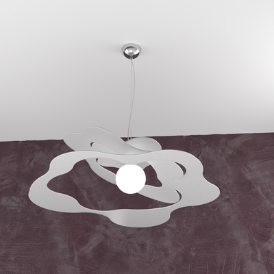 Sospensione lampadario grigio grande 70cm ondulato 1158/S70-GR RIPPLES TOP LIGHT