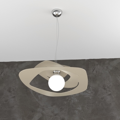 Lampadario sospensione stondato tortora sabbia 50cm 1157/S50-SA WARPED TOP LIGHT