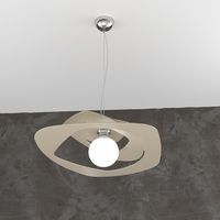 Lampadario sospensione stondato tortora sabbia 50cm 1157/S50-SA WARPED TOP LIGHT