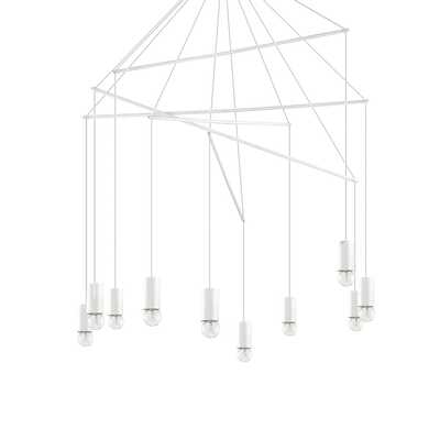 Lampadario moderno con fili 10 luci banco sospensioni multiple POP SP10 BIANCO IDEAL LUX