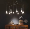 Lampadario a mini sospensioni multiple che scendono ad altezze diverse POP SP10 NERO IDEAL LUX