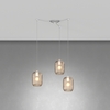 Immagine aggiuntiva di Lampadario decentrato 3 luci rosone centrale con fili e vetri rigadin fum&egrave;  4
