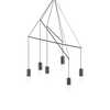Lampadario design moderno nero a 6 luci lampadina a vista POP SP6 NERO IDEAL LUX