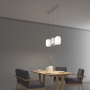 Immagine aggiuntiva di Lampadario lineare vetro rigadin minimal design 3 luci E27  44366