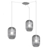 Lampadario moderno vetri fum&egrave; rigadin a 3 fili distanziabili 1181CR/S3-S-FU TENDER TOP LIGHT