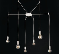 Sospensione lampadario da parete a soffitto o soffitto cavi a vista 6 luci bianco opaco LUCI MODERNE