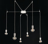Sospensione lampadario da parete a soffitto o soffitto cavi a vista 6 luci bianco opaco LUCI MODERNE