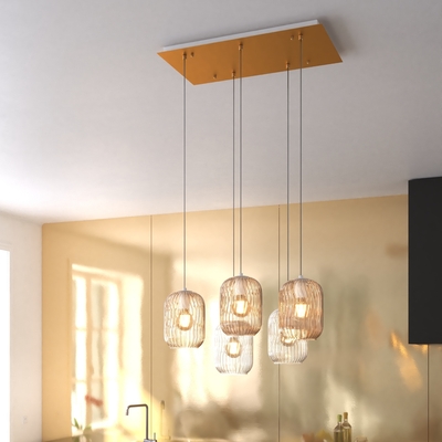 Lampadario sospensioni multiple 5 luci configurabile e personalizzabile 1181OS/S5-R-AM TENDER TOP LI
