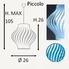 Variante azzurra lampadario piccolo 26cm curve