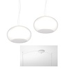 Doppia sospensione lampadario luminoso distanziabile vetri bianchi cupola 42cm 1218/S2-S42-BI CASPER