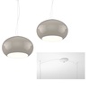 Lampadario design cupola 6 luci doppio vetro tortora 42cm distanziabile 1218/S2-S42-TO CASPER TOP LI