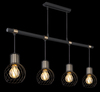 Foto laterale lampadario 4 luci griglia filo nero bronzo