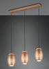 Immagine aggiuntiva di Lampadario a sospensione 3 luci caff&egrave; e oro intagli di luce  41823