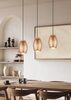 Lampadario a sospensione 3 luci caff&egrave; e oro intagli di luce  41823