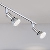 Particolare di Lampada applique o plafonieria 6 faretti nickel orientabili lunga 145cm