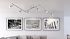 Dettaglio Lampada applique o plafonieria 6 faretti nickel orientabili lunga 145cm