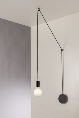Lampada a parete o a soffitto con lampadina a vista cavo nero 5 metri 39670 LUCI MODERNE
