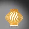 Lampadario leggera sospensione plastica ocra forme design sinuose  43270
