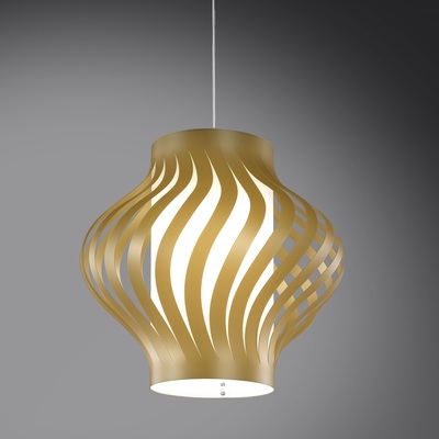 Lampadario plastica a sospensione oro effetto metallizzato  43269