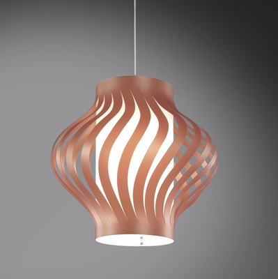 Lampadario a sospensione leggera plastica rame metallizzato  43267