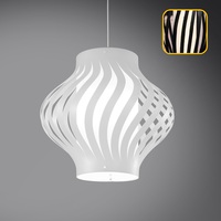 Lampadario sospensione leggera design nera plastica forme sinuose  43268