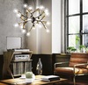 Particolare di Lampadario a sospensione con 24 luci a vista nero SPARK SP24 IDEAL LUX