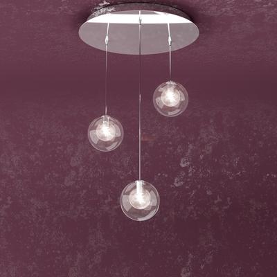 Lampadario 3 luci vetro trasparente 1098/S3-TR WILLOW TOP LIGHT