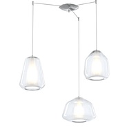 Lampadario combinazione di 3 modelli sparsi in vetro trasparente 1176CR/S3-S-ABG-TR TOP LIGHT