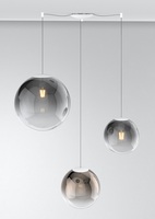 Lampadario moderno mix 3 sfere piccola media grande con fili a vista  42482