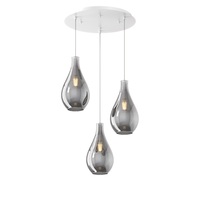 Lampadario 3 vetri design a goccia moderno grappolo fum&egrave;  41645