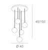 Lampadario 5 sfere d. 13
