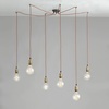 Lampadario a 6 luci con lampadina a vista cavo intrecciato 39719 LUCI VINTAGE