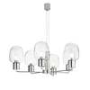 Immagine aggiuntiva di Lampadario grande imponente moderno bracci diritti 98cm vetri trasparenti  42