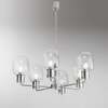 Particolare di Lampadario grande imponente moderno bracci diritti 98cm vetri trasparenti  42938