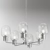 Lampadario grande imponente moderno bracci diritti 98cm vetri trasparenti  42938