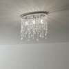 Immagine aggiuntiva di Lampadario a plafoniera 3 luci ovale con cristalli a ottagono  42301