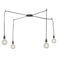 Lampadario a filo 4 luci portalampade nero vintage luci decentrabili 42252 LUCI VINTAGE