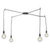 Lampadario a filo 4 luci portalampade nero vintage luci decentrabili 42252 LUCI VINTAGE