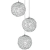 Lampadario a grappolo 3 sfere fili alluminio