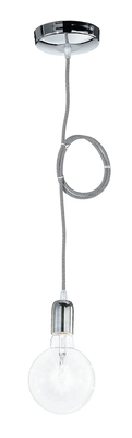 Lampadario a sospensione a filo con cavo stoffato bianco e nero 39571 LUCI MODERNE