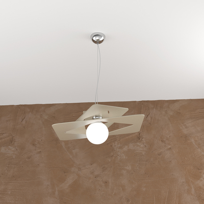 Lampadario moderno quadrato inclinato zig-zag tortora 1159/S45-SA WACKY TOP LIGHT