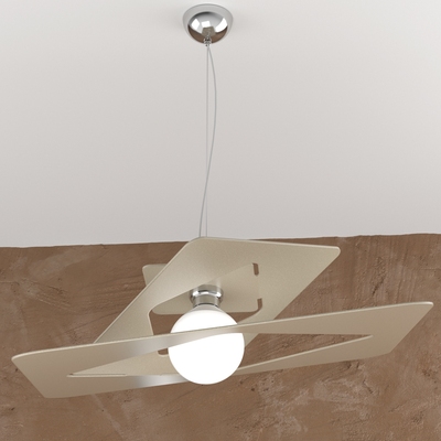 Lampadario tortora in metallo inclinato a zig-zag 1159/S60-SA WACKY TOP LIGHT