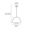 Misure Lampada a sospensione in vetro design morbido e moderno