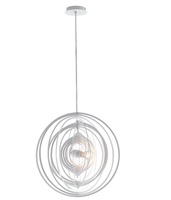 Sospensione lampadario a sfera 50 cm cerchi metallo bianco 41980 LUCI MODERNE