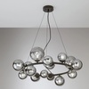 Immagine aggiuntiva di Lampadario moderno nero opaco 16 sfere vetro fume  41871