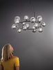 Particolare di Lampadario moderno nero opaco 16 sfere vetro fume  41871