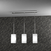 Particolare di Lampadario multiplo lineare 3 luci in vetro quadro verticale minimal  45659